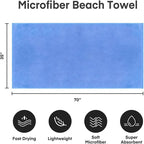 JML Microfiber Bath Towels, Bath Sheet 2 Pack 35" x 70", Super Absorbent and - Image 2