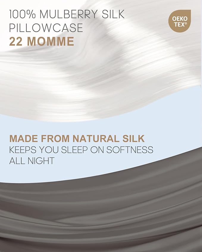 THXSILK 22 Momme Mulberry Silk Pillowcase, 100% Pure Mulberry 6A+ Grade Fibers - Image 2