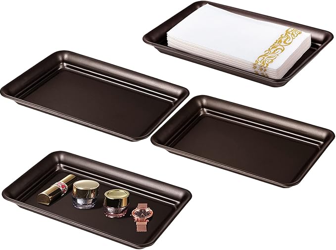 Vintage Farmhouse Decor Metal Vanity Tray, Countertop Guest Hand Towel Paper by SheeChung