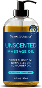 Unscented Massage Oil for Massage Therapy 8 fl oz by NexonBotanics