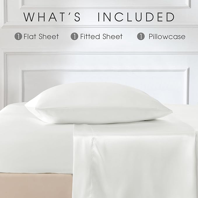 FreshCulture Satin Sheets Twin Size Bed Set - Image 3