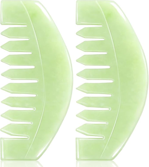 airogym 2 PCS Natural Jade Massage Comb, Guasha Scraping Scalp Comb, Meridians by airogym