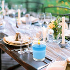 Set of 20 Babyblue Votive Candles Clear Glass Filled Unscented Soy Wax Candle - Image 8