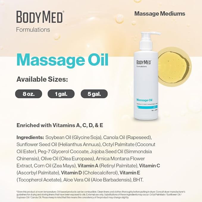 BodyMed Formulations Massage Oil, 1 gal. – Fragrance-Free, All-Natural Oil - Image 3