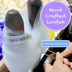 SHOWER BOUQUET Loofah-Charcoal Back-Scrubber 2-Pack // Long-Handle Bath-Sponge - Image 2