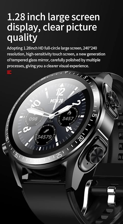 Smart Watch with Earbuds, 2 in 1 Bluetooth Smartwatch - Image 3