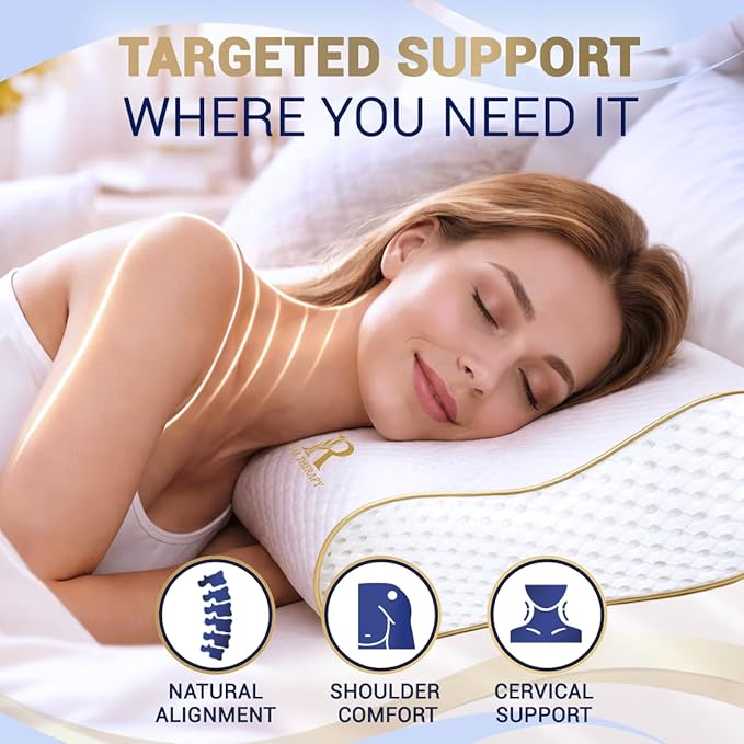 Memory Foam Pillow, Cervical Pillow 4-Layer Queen, Contour Pillow, Side Sleeper - Image 3