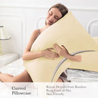 Curved Pillow Case Queen Size, Side Sleeper Pillow Cases Cover Cooling Rayon - Image 4