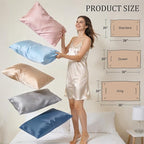 Cooling Pillowcases Set of 2 for Hot Sleeper, Night Sweats Beauty Sleep Reduces - Image 4
