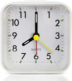 Lamisola Small White Kids Desk Battery Alarm Clock, Analog Travel Clock by AlarmClock