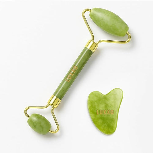 100% Natural Facial Massage Roller Jade Roller Gua Sha Set by Unknown