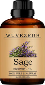 Sage Essential Oils, 240ML Pure and Natural Essential Oil by WUVEZRUB