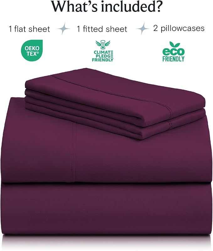 LuxClub 4 PC King Sheet Set, Breathable Luxury Bed Sheets, Deep Pockets 18" - Image 2