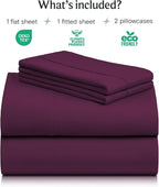 LuxClub 4 PC California King Sheet Set, Breathable Luxury Bed Sheets, Deep - Image 2