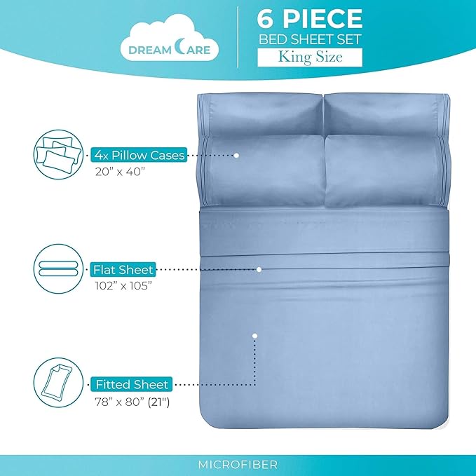 DREAMCARE King Size Sheets Set - Image 4