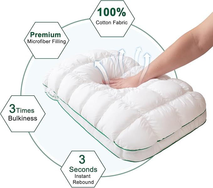 YOUR MOON Fluffy Support Bed Pillow King Size Set of 2, Super Soft Premium - Image 3