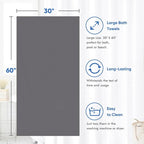 HOMEXCEL Bath Towel Set Pack of 4, 30 x 60 Inches Large Microfiber Bath Towels - Image 5