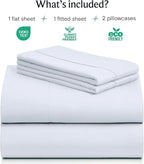 LuxClub 4 PC Sheet Set Bed Sheets Deep Pockets 16" Eco Friendly Wrinkle Free - Image 2