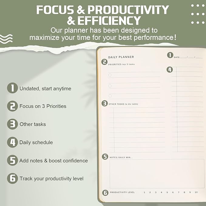 Productivity 3-month Planner Undated Daily Weekly Monthly Planner - Image 2