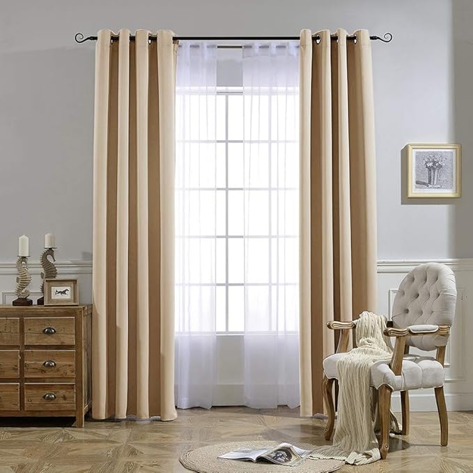NICETOWN Biscotti Beige Blackout Curtains 84 inches Long - Image 2