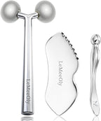 LeMeeOly 2Pcs Gua Sha Facial Tools Stainless Steel, Detailer GuaSha Set by LeMeeOly