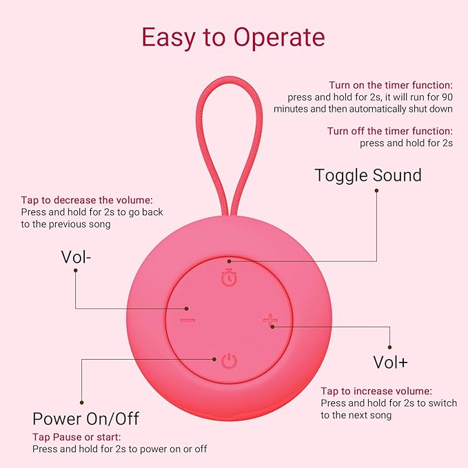 Portable Baby Sound Machine 15 Hours Battery Life, Registry Gift, Clips on Baby - Image 7