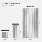 REDKISS Ultra Soft Bath Towel Sets 6-Piece 35"x70" | 100% Microfiber, Highly - Image 3