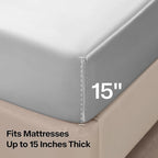 BEDELITE Satin Fitted Sheet and Pillowcase Set, Luxury Soft Similar to Silk - Image 5