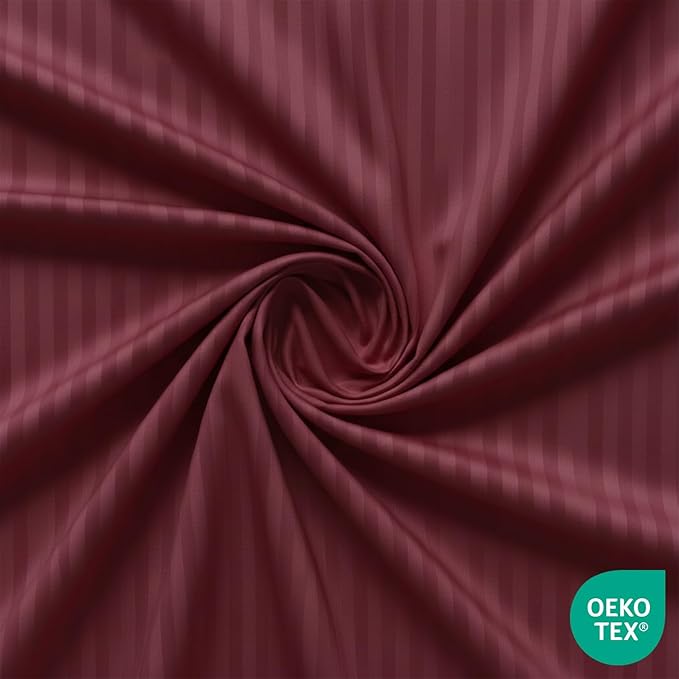 Feather & Stitch 1 PC Fitted Sheet California King Size, 100% Cotton Damask - Image 3