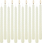 WPONSZU 10 Inch Ivory Spiral Taper Candle Set of 12 Pack Unscented Dripless - Image 2