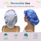Adjustable Silk Satin Bonnet Hair Care Caps - Image 2