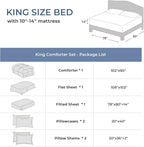 Sasttie King Size Comforter Set, 7 Pieces Bed in a Bag King, Complete Bedding - Image 7