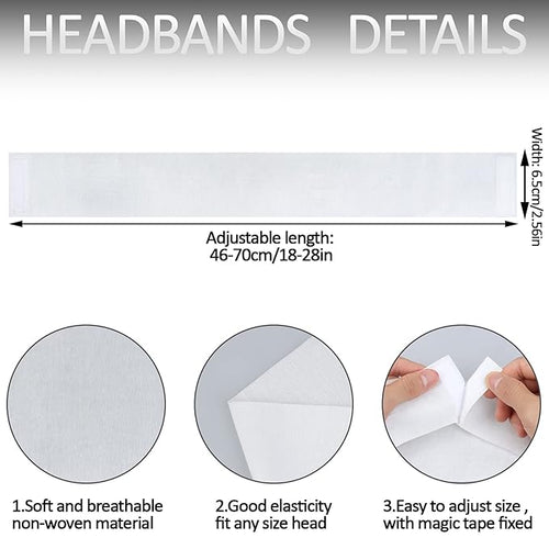 128 Pieces Disposable Spa Facial Headbands Stretch Non-Woven Facial Headband - Image 2