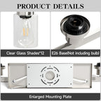 Brushed Nickel Bathroom Vanity Light, 12 Light Brushed Nickel Bathroom Lighting - Image 4