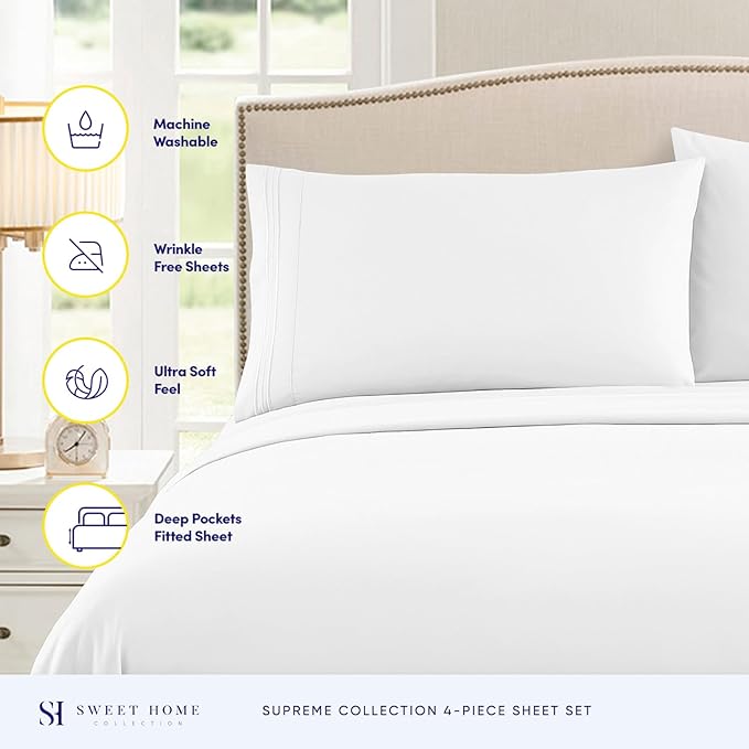 Twin XL Sheets - Breathable Luxury Sheets - 1800 Supreme Collection Extra Soft - Image 2