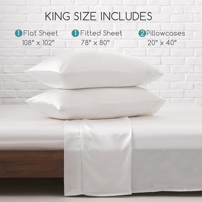 MR&HM Satin Bed Sheets, King Size Sheets Set - Image 7