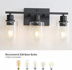 Bathroom Vanity Light Fixtures, 3-Light Matte Black Bathroom Lights, Wall - Image 3