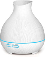 BZseed Aromatherapy Essential Oil Diffuser 550ml 12 Hours White Wood Grain by BZseed+Diffuser