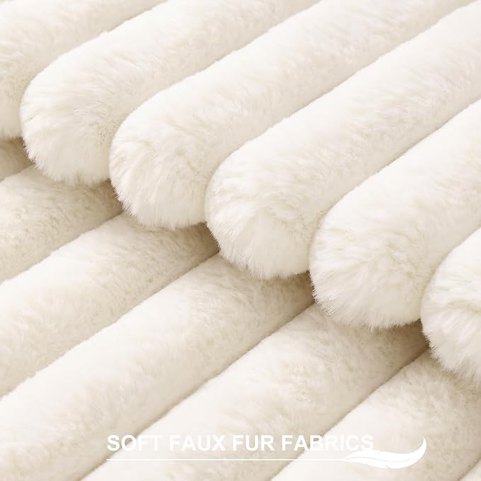 Pallene Faux Fur Plush Throw Pillow Covers 22x22 Set of 2, Luxury Soft Fluffy - Image 2