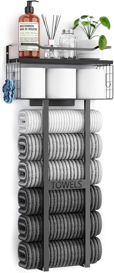 Aetyord Towel Racks for Bathroom 31inch Wall Mounted Towel Rack, Floating Shelf by Aetyord