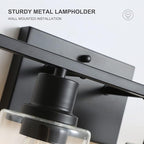 Bathroom Vanity Light Fixtures, 4-Light Matte Black Bathroom Lights, Wall - Image 6