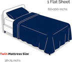 Cotton Flat Sheets Only, 600 TC 100% Cotton Flat Sheet Top Sheet Only, Twin - Image 6