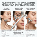 Stainless Steel 3D Face Roller Metal Facial Massager Face Sculpting Gua Sha - Image 5