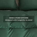 JSD Hunter Green Duvet Cover Set Queen Size, 3 Piece Duvet Cover - Image 5