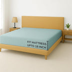 Feather & Stitch 1 Piece Fitted Sheet Full Size, 100% Cotton Damask Sateen Weave - Image 5