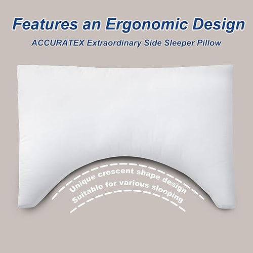 ACCURATEX Side Sleeper Pillow for Side and Back Sleepers-100% Cotton Cover - Image 2