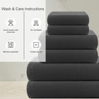 CASA COPENHAGEN Waffle 6Pcs 100% Egyptian Cotton Large Designer Towels Gift - Image 4