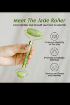 Jade Roller and Gua Sha Set, Natural Green Stone Facial Massage Tools - Image 5