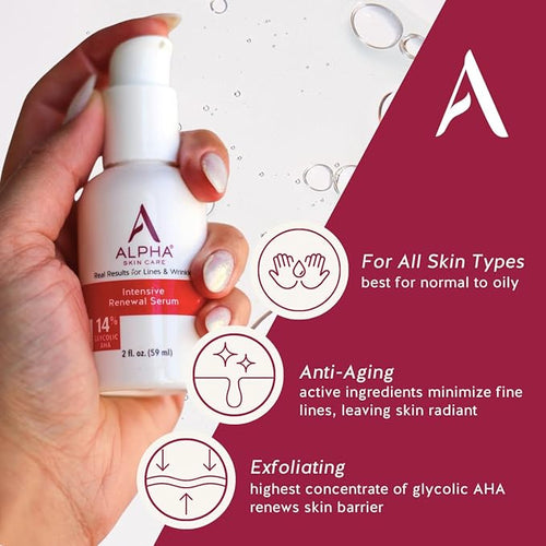 Alpha Skin Care Renewal Serum, 14% Glycolic AHA, Anti-Aging Formula, Alpha - Image 2