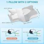 Elviros Cervical Memory Foam Pillow, 2 Pack Pillows - Image 2